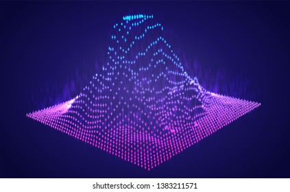 Vector abstract info graphic in the form of a mountain. bright glowing design element.