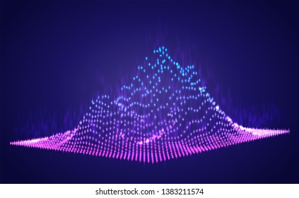 Vector abstract info graphic in the form of a mountain. bright glowing design element.