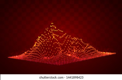 Vector abstract info graphic in the form of a mountain. bright glowing design element.