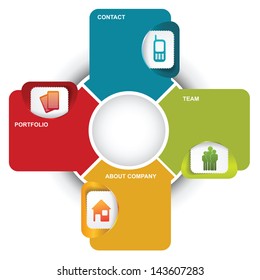 Vector abstract infographic background with icons and a description for company