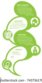 Vector abstract infographic background for introduce company with pictograms