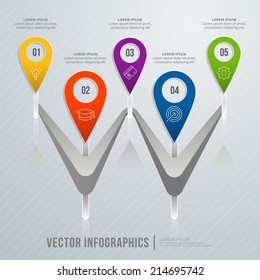 Vector abstract infographic Business workflow and icons, step options.
