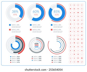 Vector abstract infographic design in flat style with icon set
