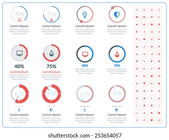 Vector abstract infographic design in flat style with icon set