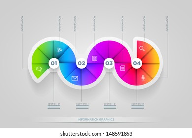 Vector abstract infographic design template. lights, shadows, color shapes etc. layered separately in vector file.