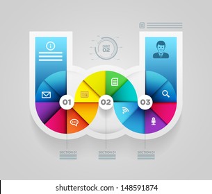 Vector abstract infographic design template. lights, shadows, color shapes etc. layered separately in vector file.