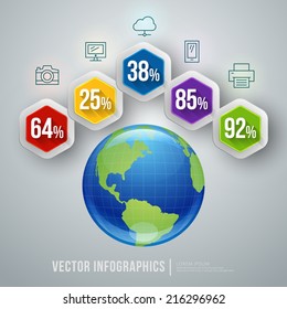 Vector abstract infographic design. Workflow layout template