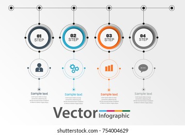 Vector abstract  infographic element for business.  Steps of development, teamwork. Business concept illustrated in 4 stages, parts, steps. Graph, diagram, presentation. eps 10