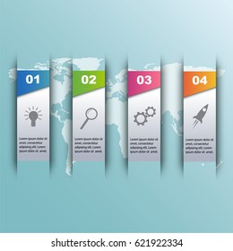 Vector abstract infographic elements with four options for workflow presentations, banners, diagrams, number options, and web design. Vector illustration.