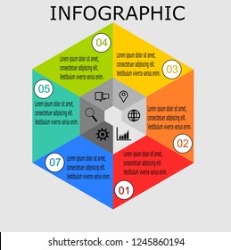 vector abstract infographic elements.Hexagon infographics.Honeycomb design