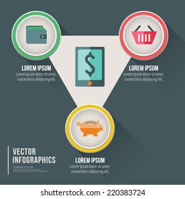 Vector abstract infographic flat design. Workflow layout template
