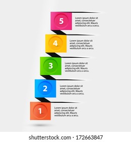 Vector abstract infographic template with color squares and numbers
