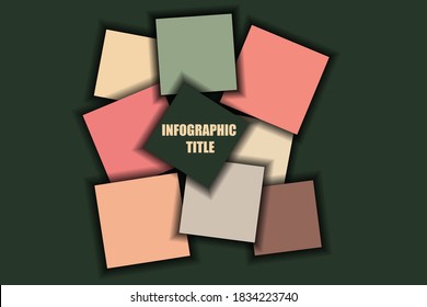 vector abstract infographic template of nine squares for text, headers or images for data presentation