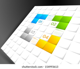 vector abstract infographic template, squares