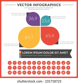 Vector abstract infographics design with icons set template for design presentations or brochures