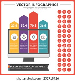 Vector abstract infographics design with icons set template for design presentations or brochures