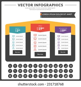 Vector abstract infographics design with icons set template for design presentations or brochures