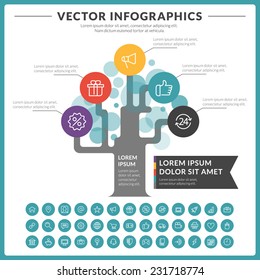 Vector abstract infographics design with icons set template for design presentations or brochures