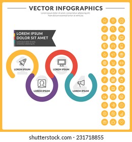 Vector abstract infographics design with icons set template for design presentations or brochures