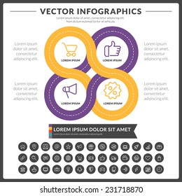 Vector abstract infographics design with icons set template for design presentations or brochures