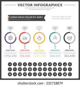Vector abstract infographics design with icons set template for design presentations or brochures