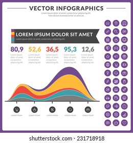 Vector abstract infographics design with icons set template for design presentations or brochures