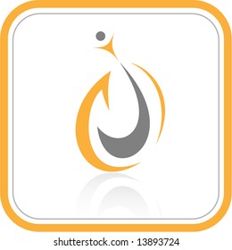 Vector abstract internet icon. Orange set. Simply change.