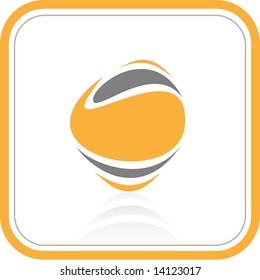 Vector abstract internet icon. Orange set. Simply change.