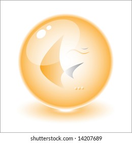 Vector abstract internet icon. Orange set. Simply change. Other abstract icons you can see in my portfolio.