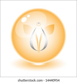 Vector abstract internet icon. Orange set. Simply change. Other abstract icons you can see in my portfolio.