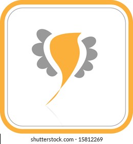 Icono de Internet abstracto vectorial. Conjunto naranja. Simplemente cambia. Otros iconos abstractos que se pueden ver en mi portafolio.