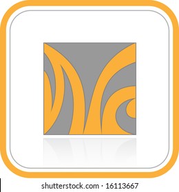 Abstraktes Vektorsymbol für das Internet. Orangefarbenes Set. Ändern Sie einfach. Andere abstrakte Symbole, die Sie in meinem Portfolio sehen können.