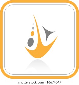 Vector abstract internet icon. Orange set. Simply change. Other abstract icons you can see in my portfolio.