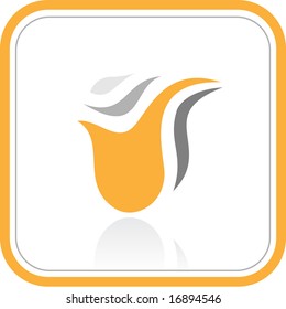 Vector abstract internet icon. Orange set. Simply change. Other abstract icons you can see in my portfolio.