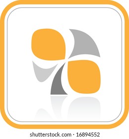 Vector abstract internet icon. Orange set. Simply change. Other abstract icons you can see in my portfolio.