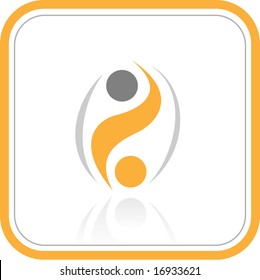 Vector abstract internet icon. Orange set. Simply change. Other abstract icons you can see in my portfolio.