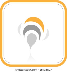 Vector abstract internet icon. Orange set. Simply change. Other abstract icons you can see in my portfolio.