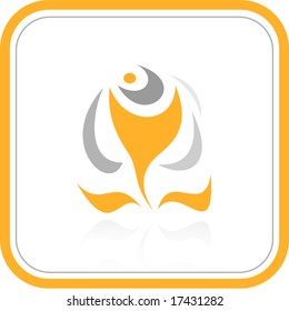Vector abstract internet icon. Orange set. Simply change. Other abstract icons you can see in my portfolio.