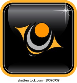 Vector abstract internet icon. Orange set. Simply change. Other abstract icons you can see in my portfolio.