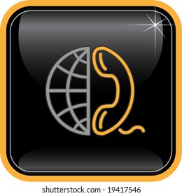 Vector abstract internet icon. Orange set. Simply change. Other abstract icons you can see in my portfolio.
