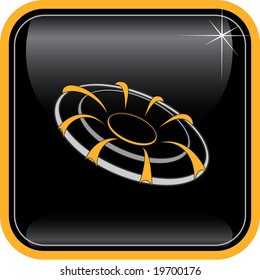 Vector abstract internet icon. Orange set. Simply change.