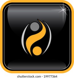 Vector abstract internet icon. Orange set. Simply change. Other abstract icons you can see in my portfolio.