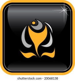 Vector abstract internet icon. Orange set. Simply change. Other abstract icons you can see in my portfolio.