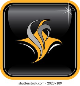 Abstraktes Vektorsymbol für das Internet. Orangefarbenes Set. Ändern Sie einfach. Andere abstrakte Symbole, die Sie in meinem Portfolio sehen können.
