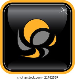 Vector abstract internet icon. Orange set. Simply change.
