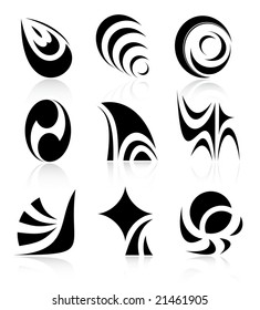 Abstrakte Vektorsymbole. Schwarz-Weiß. Ändern Sie einfach.