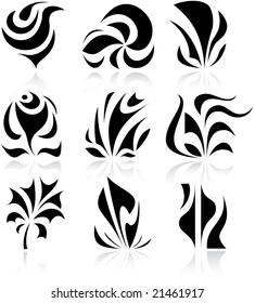 Vector abstract internet icons. Black and white. Simply change.