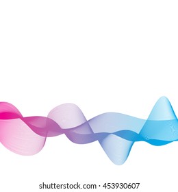 Vector abstract intertwined pink blue colorful lines isolated on white background.