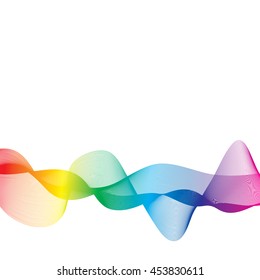 Vector abstract intertwined rainbow colorful lines isolated on white background.