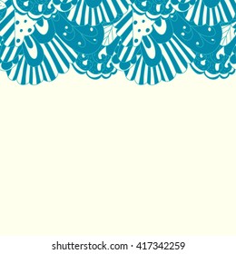 Vector abstract invitation card. Card vector. Decorative original frame. Hand drawn frame with doodling elements